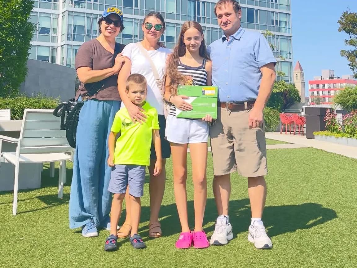 Julia with her family